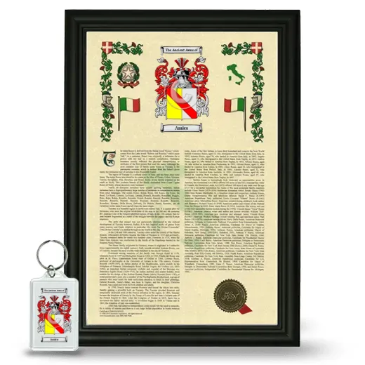 Amica Framed Armorial History and Keychain - Black