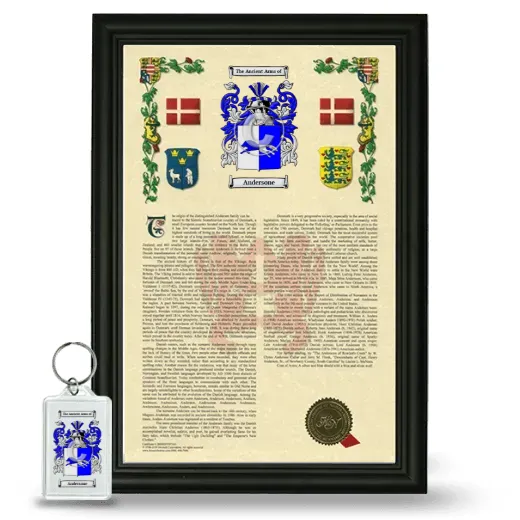 Andersone Framed Armorial History and Keychain - Black