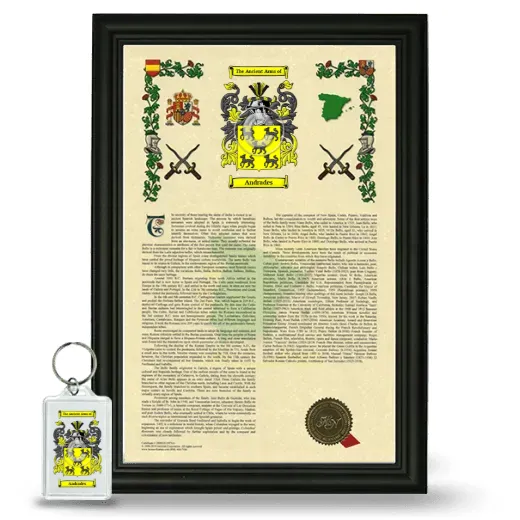 Andrades Framed Armorial History and Keychain - Black