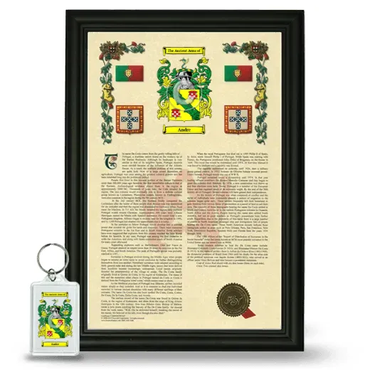 Andre Framed Armorial History and Keychain - Black