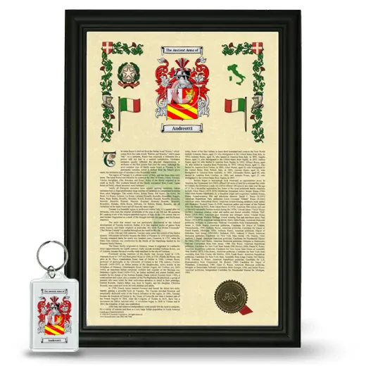 Andreotti Framed Armorial History and Keychain - Black