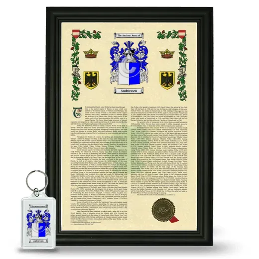Andriessen Framed Armorial History and Keychain - Black