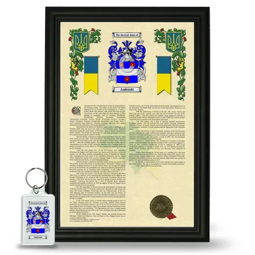 Andruski Framed Armorial History and Keychain - Black