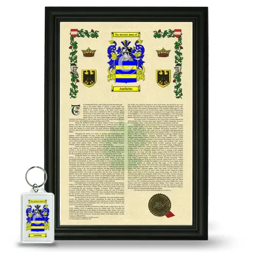 Aneheim Framed Armorial History and Keychain - Black