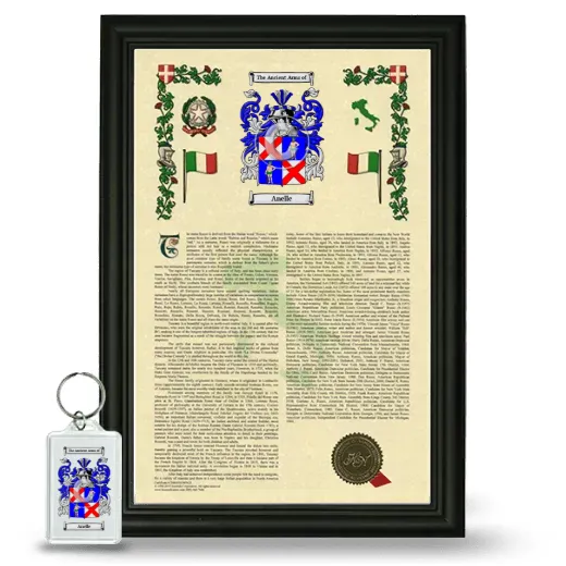 Anelle Framed Armorial History and Keychain - Black