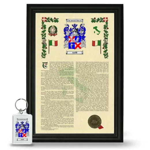 Anelli Framed Armorial History and Keychain - Black