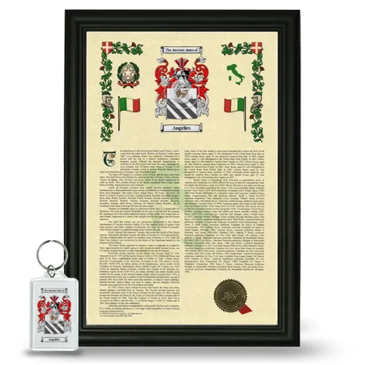 Angelies Framed Armorial History and Keychain - Black