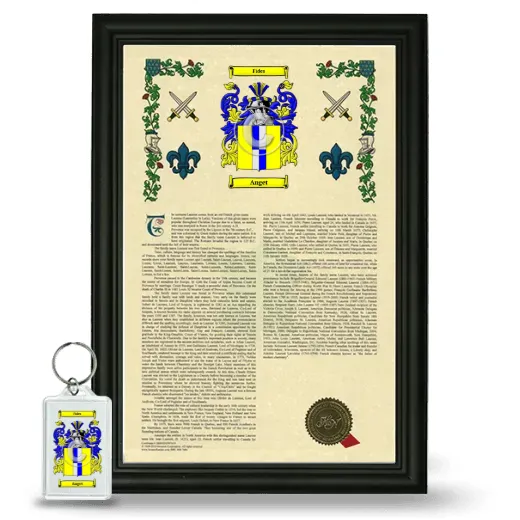 Anget Framed Armorial History and Keychain - Black