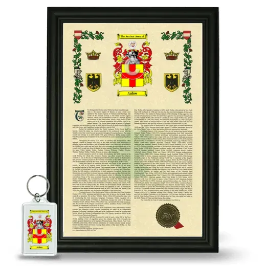 Anlaw Framed Armorial History and Keychain - Black