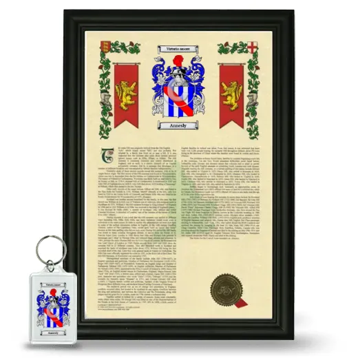 Annesly Framed Armorial History and Keychain - Black