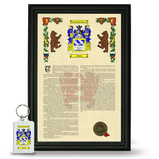 Ansen Framed Armorial History and Keychain - Black