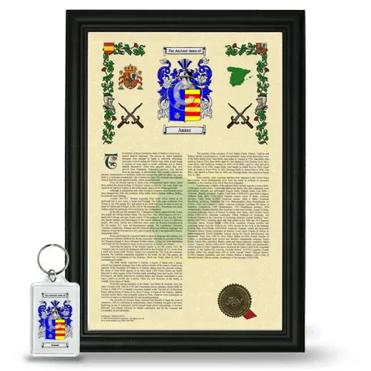 Anzar Framed Armorial History and Keychain - Black