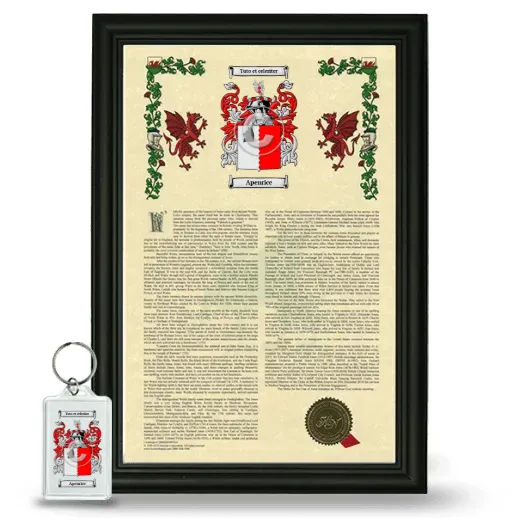 Apenrice Framed Armorial History and Keychain - Black