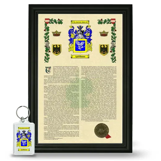 Apfelbaum Framed Armorial History and Keychain - Black