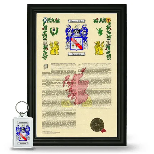 Apperdour Framed Armorial History and Keychain - Black