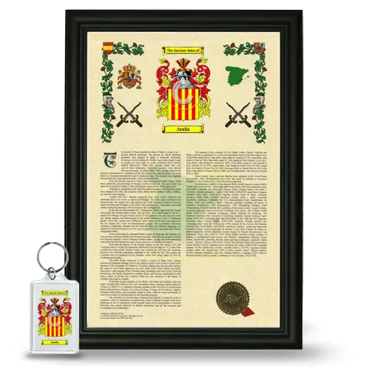 Araña Framed Armorial History and Keychain - Black