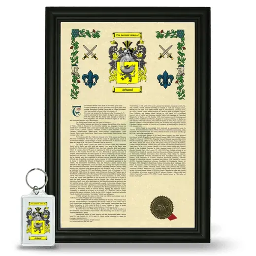 Arbaud Framed Armorial History and Keychain - Black