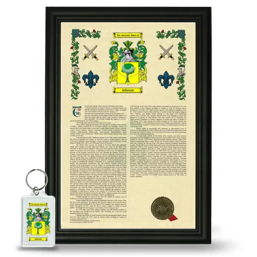 Arbouze Framed Armorial History and Keychain - Black