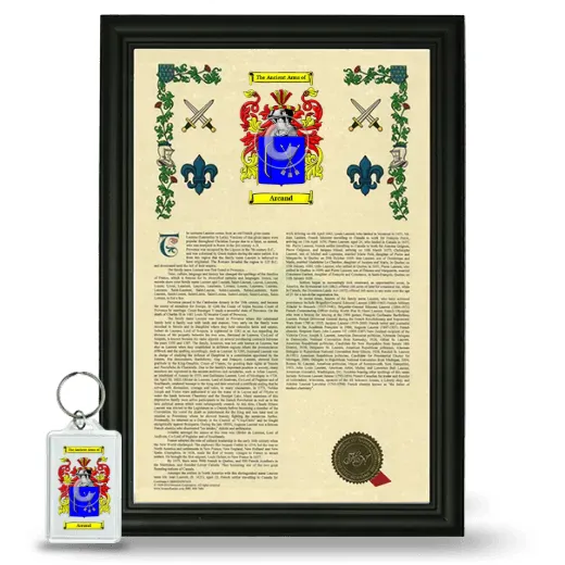 Arcand Framed Armorial History and Keychain - Black