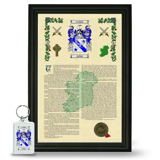 Archey Framed Armorial History and Keychain - Black