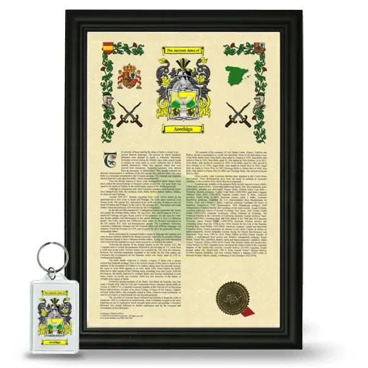 Arechiga Framed Armorial History and Keychain - Black