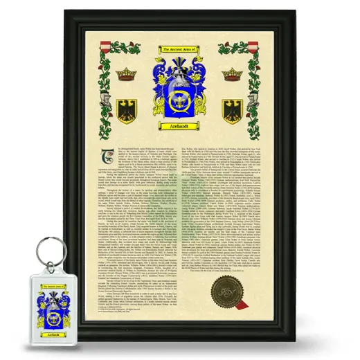 Arehardt Framed Armorial History and Keychain - Black