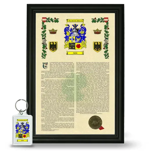 Aren Framed Armorial History and Keychain - Black