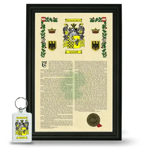 Arenstorff Framed Armorial History and Keychain - Black