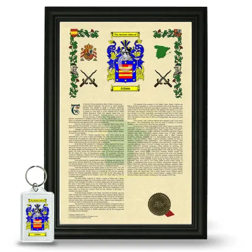 Arjona Framed Armorial History and Keychain - Black