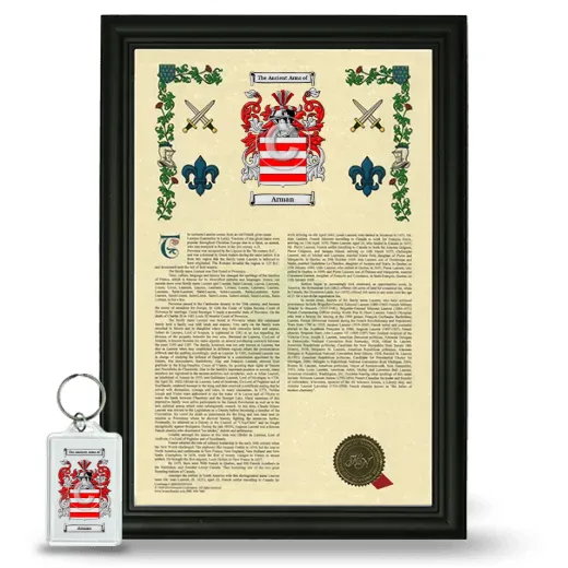 Arman Framed Armorial History and Keychain - Black