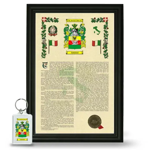 Armanni Framed Armorial History and Keychain - Black