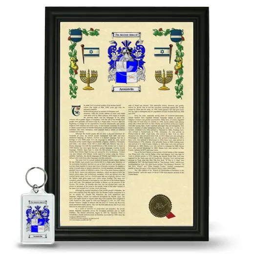 Aronstein Framed Armorial History and Keychain - Black