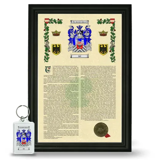 Art Framed Armorial History and Keychain - Black