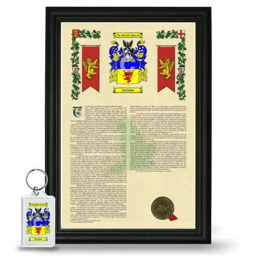 Ascoone Framed Armorial History and Keychain - Black