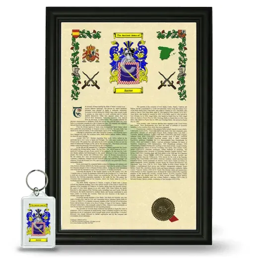 Ascue Framed Armorial History and Keychain - Black