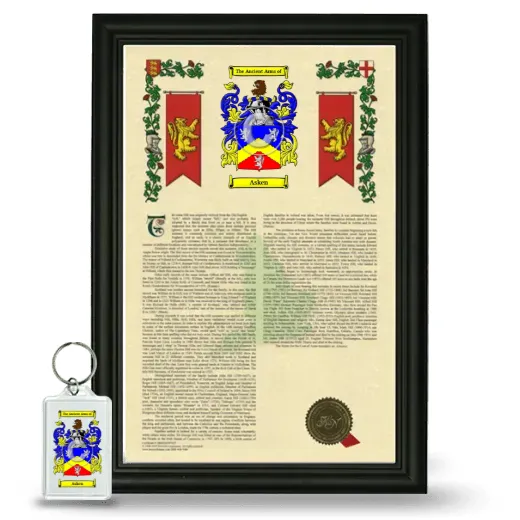 Asken Framed Armorial History and Keychain - Black
