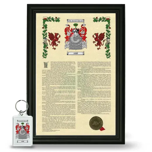 Askil Framed Armorial History and Keychain - Black