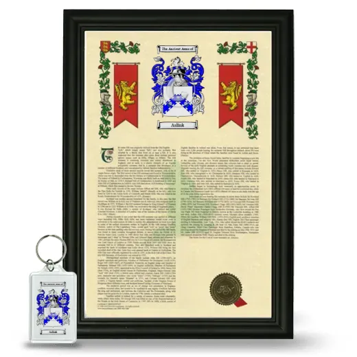 Aslink Framed Armorial History and Keychain - Black