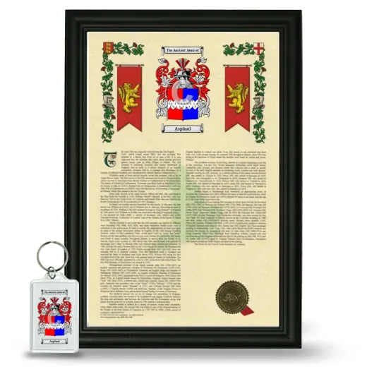 Aspinal Framed Armorial History and Keychain - Black