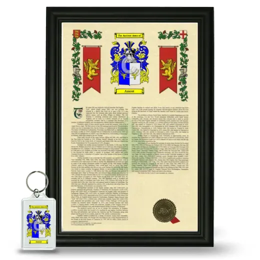Asscot Framed Armorial History and Keychain - Black