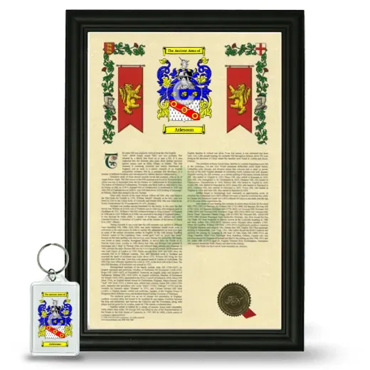 Atiesoun Framed Armorial History and Keychain - Black