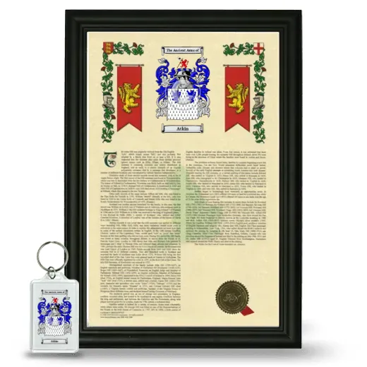 Atkin Framed Armorial History and Keychain - Black