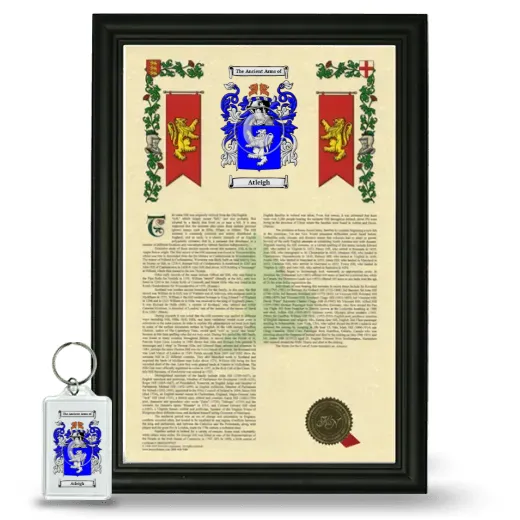 Atleigh Framed Armorial History and Keychain - Black