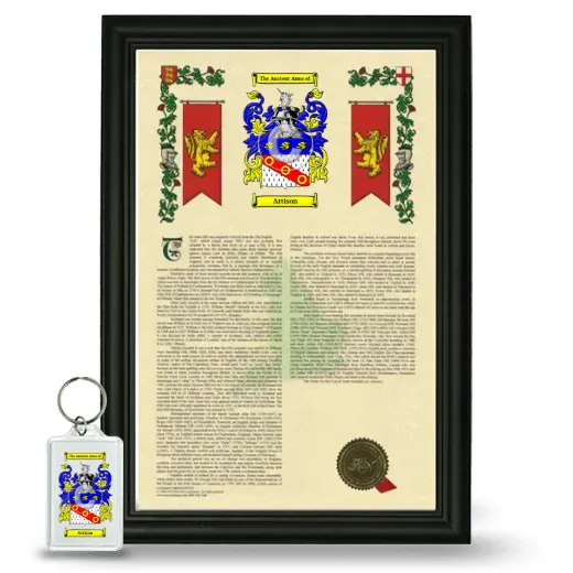 Attison Framed Armorial History and Keychain - Black