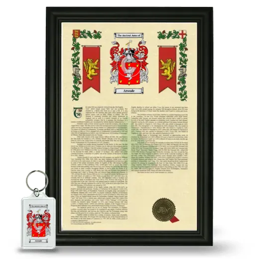 Atwode Framed Armorial History and Keychain - Black