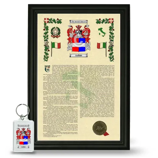 Audinis Framed Armorial History and Keychain - Black