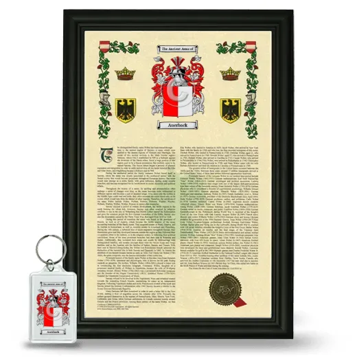Auerback Framed Armorial History and Keychain - Black