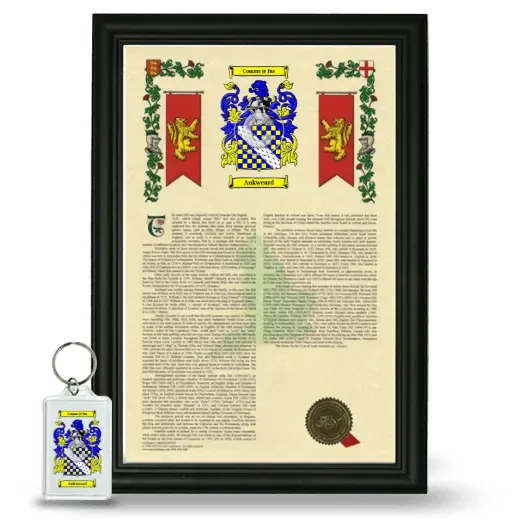 Aukweard Framed Armorial History and Keychain - Black