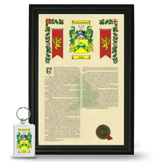 Aung Framed Armorial History and Keychain - Black