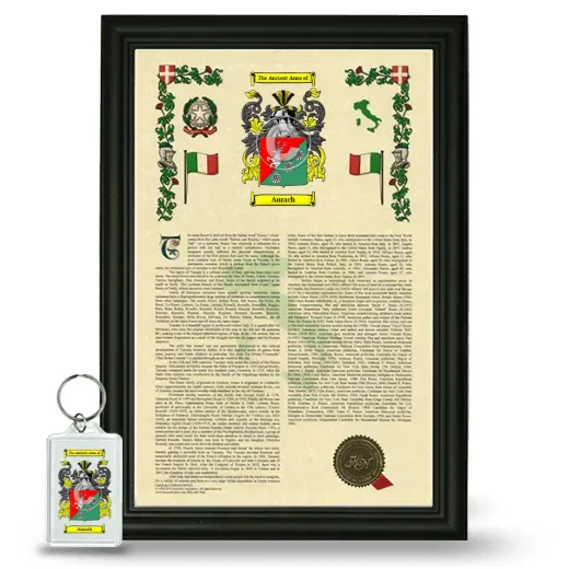 Aurach Framed Armorial History and Keychain - Black